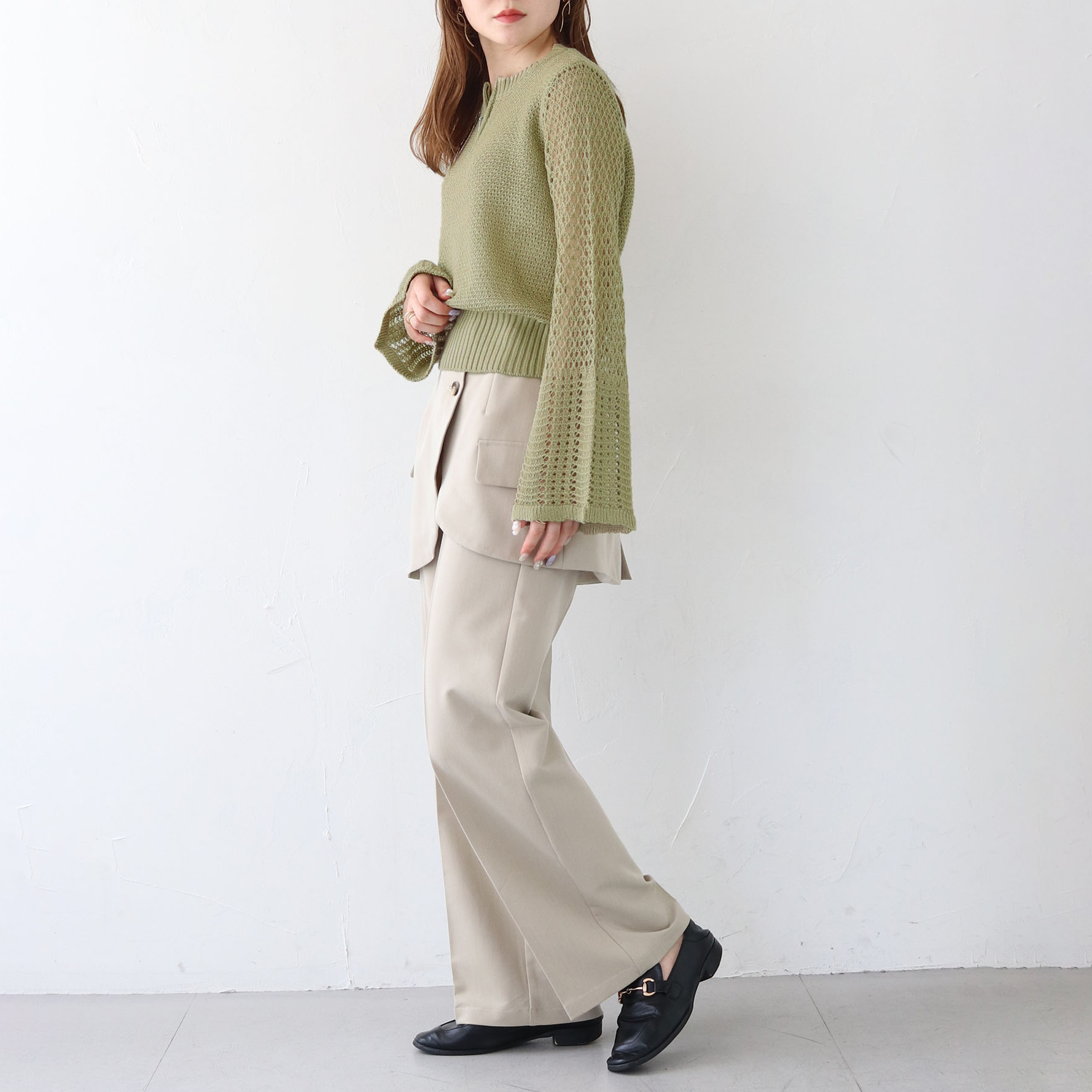 透かし編みジッププルオーバー(986-12613) | ファッション通販