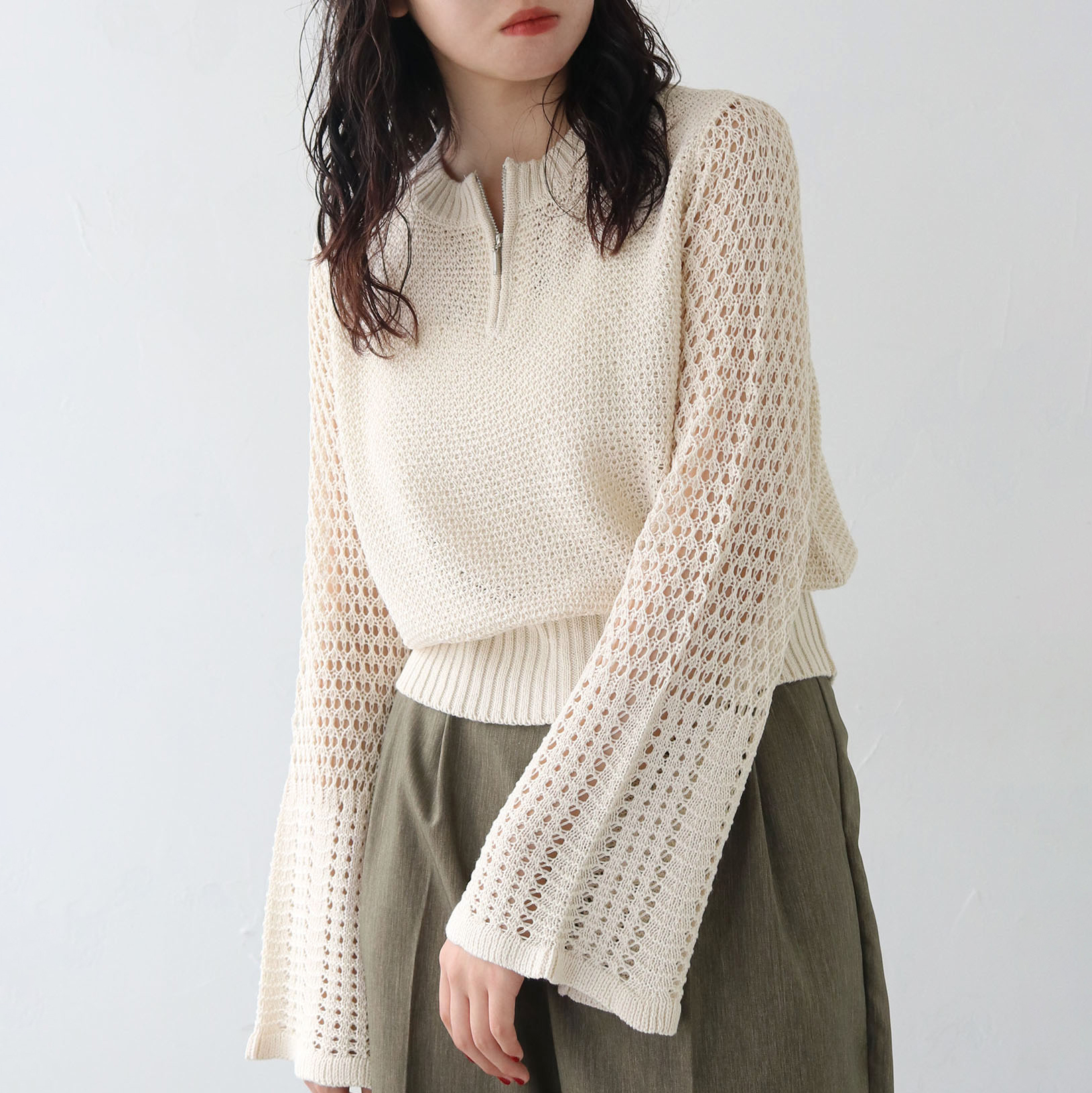 新品【Reneルネ】ウォッシャブル透かし編みダブルジップパーカー36 透かし編みジッププルオーバー(986-12613) | ファッション通販サイト NUGU