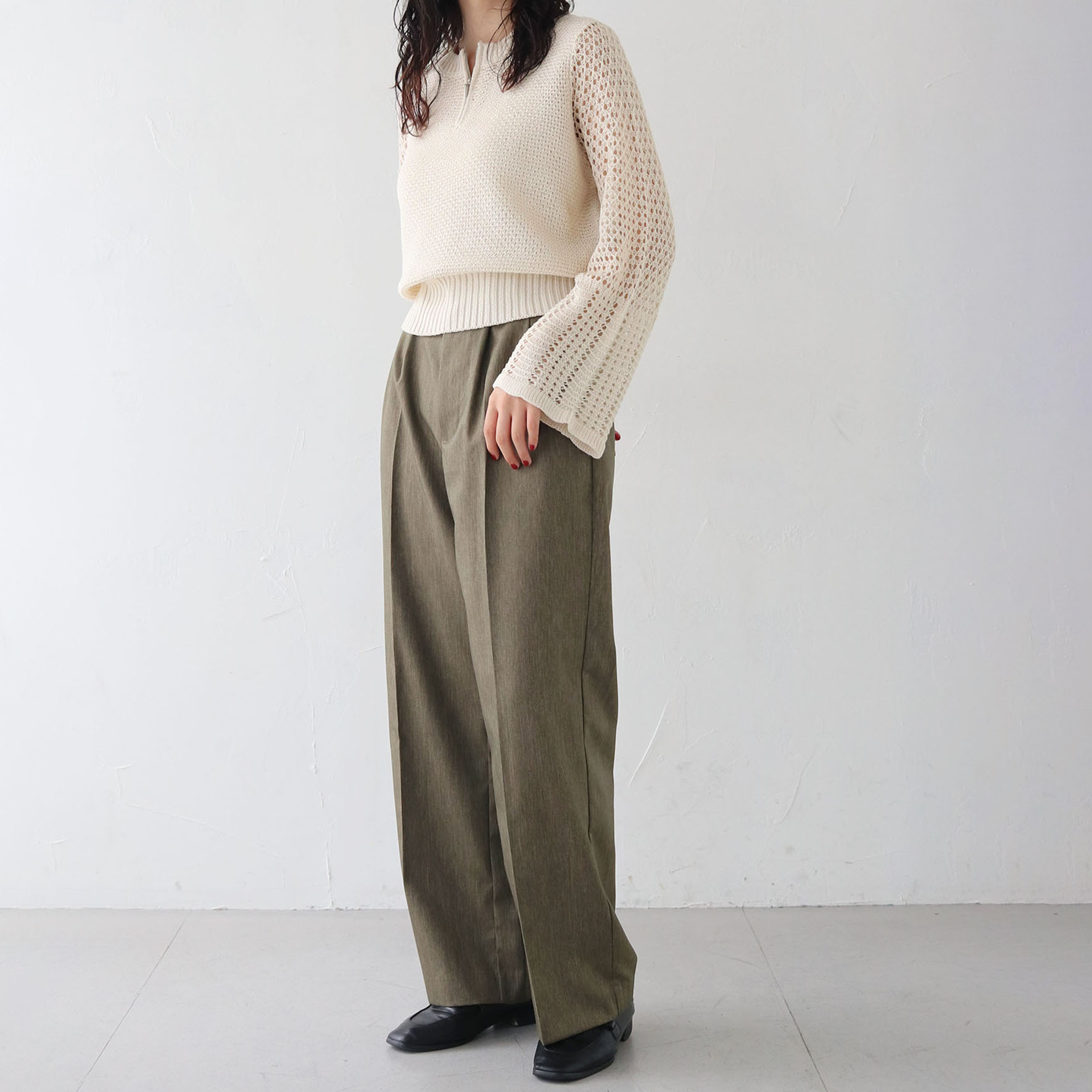 FOXEY Tangerin ハイゲージニットプルオーバー 透かしロゴ niko and… ニット セーター 透かしMIXボーダーニットプル