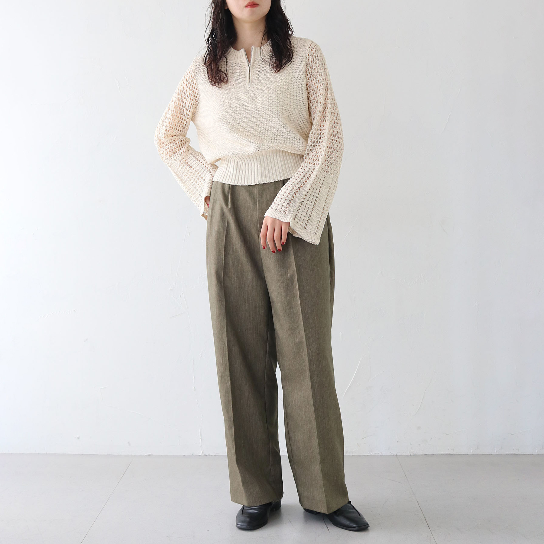 透かし編みジッププルオーバー(986-12613) | ファッション通販