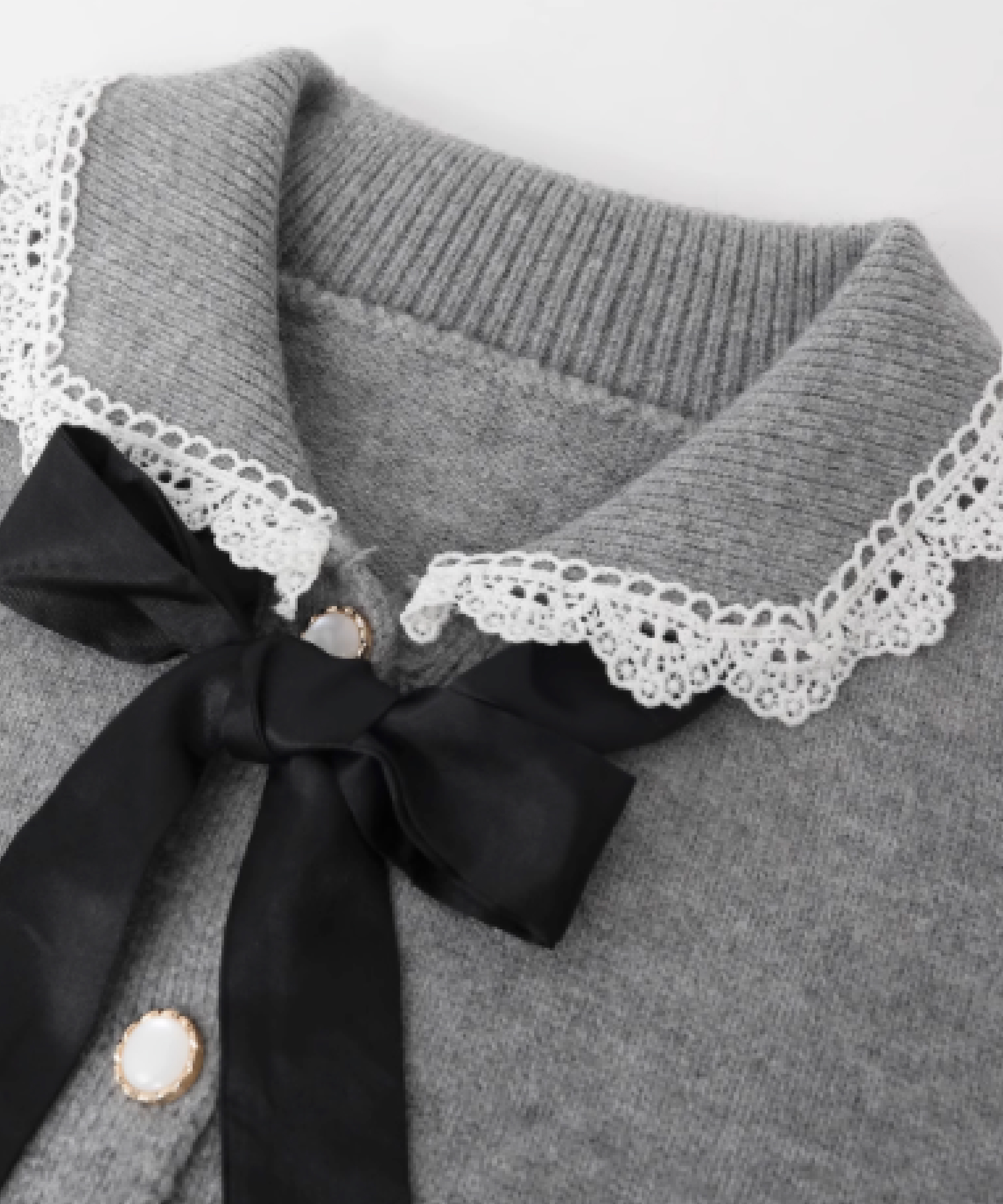 リボンカラーニットセットアップ | ファッション通販サイト NUGU