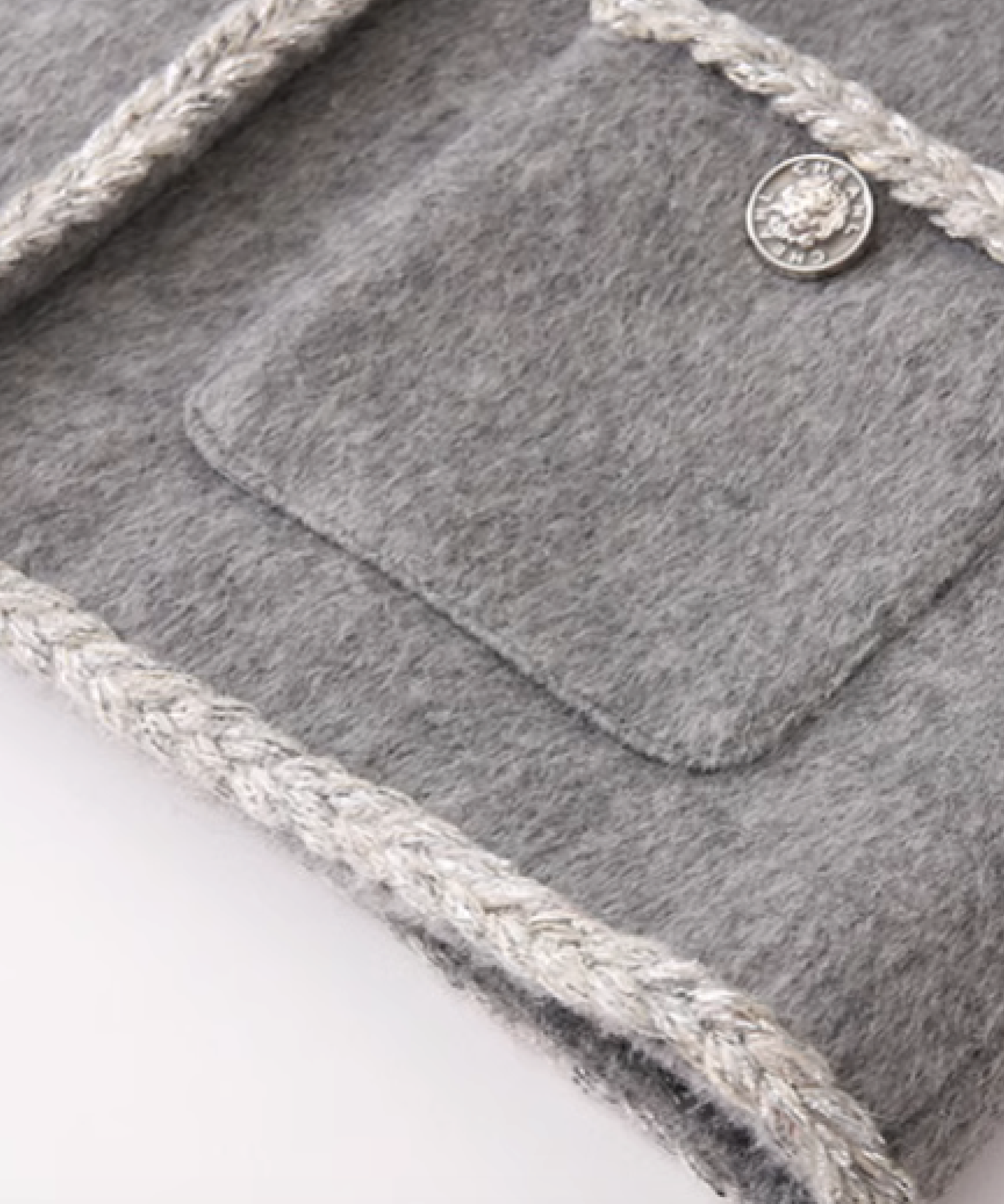 エレガントラウンドカラー グレー ツイード コート | ファッション通販