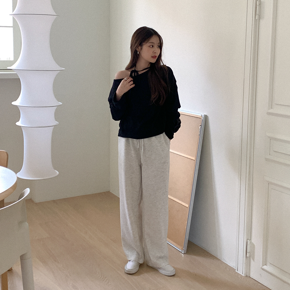 ワイドウエストゴムパンツ