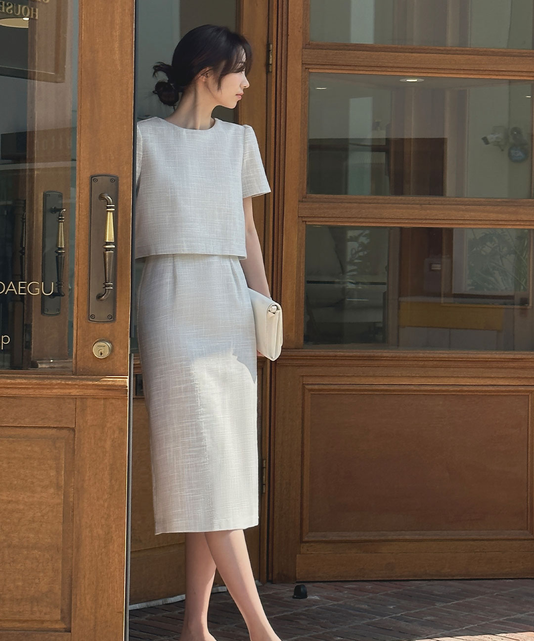 オケージョン】[original/SXL]半袖ツイードワンピース | ファッション