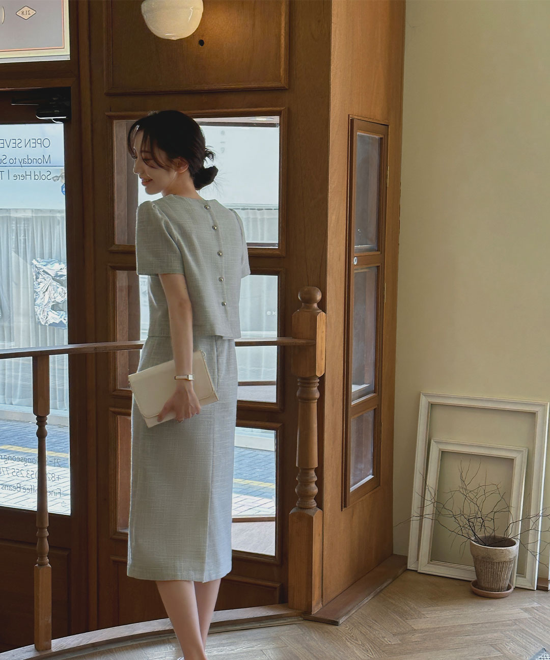 オケージョン】[original/SXL]半袖ツイードワンピース | ファッション