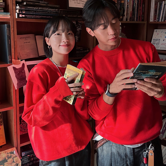 (UNISEX) シンプルラウンドニット