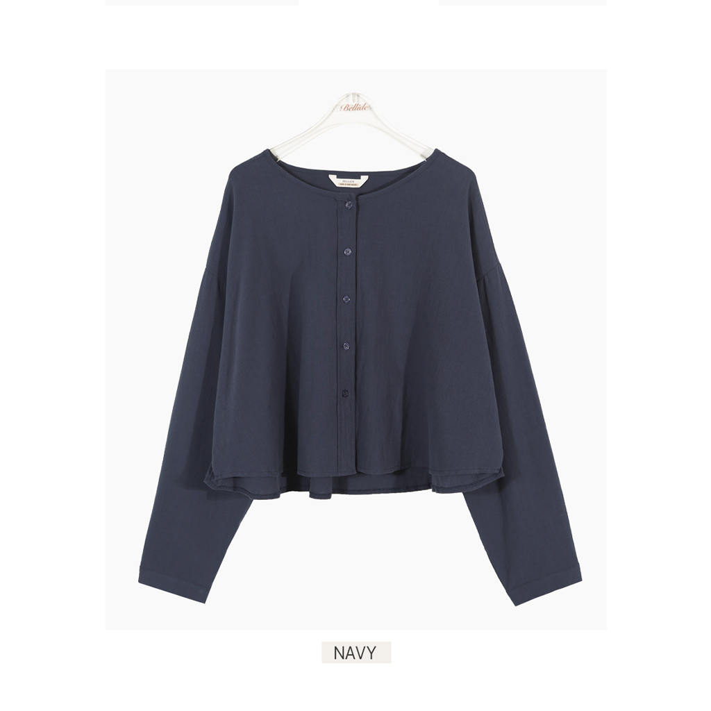 ORIGINAL) 2TYPE ルーズフィットノーカラーコットンシャツ