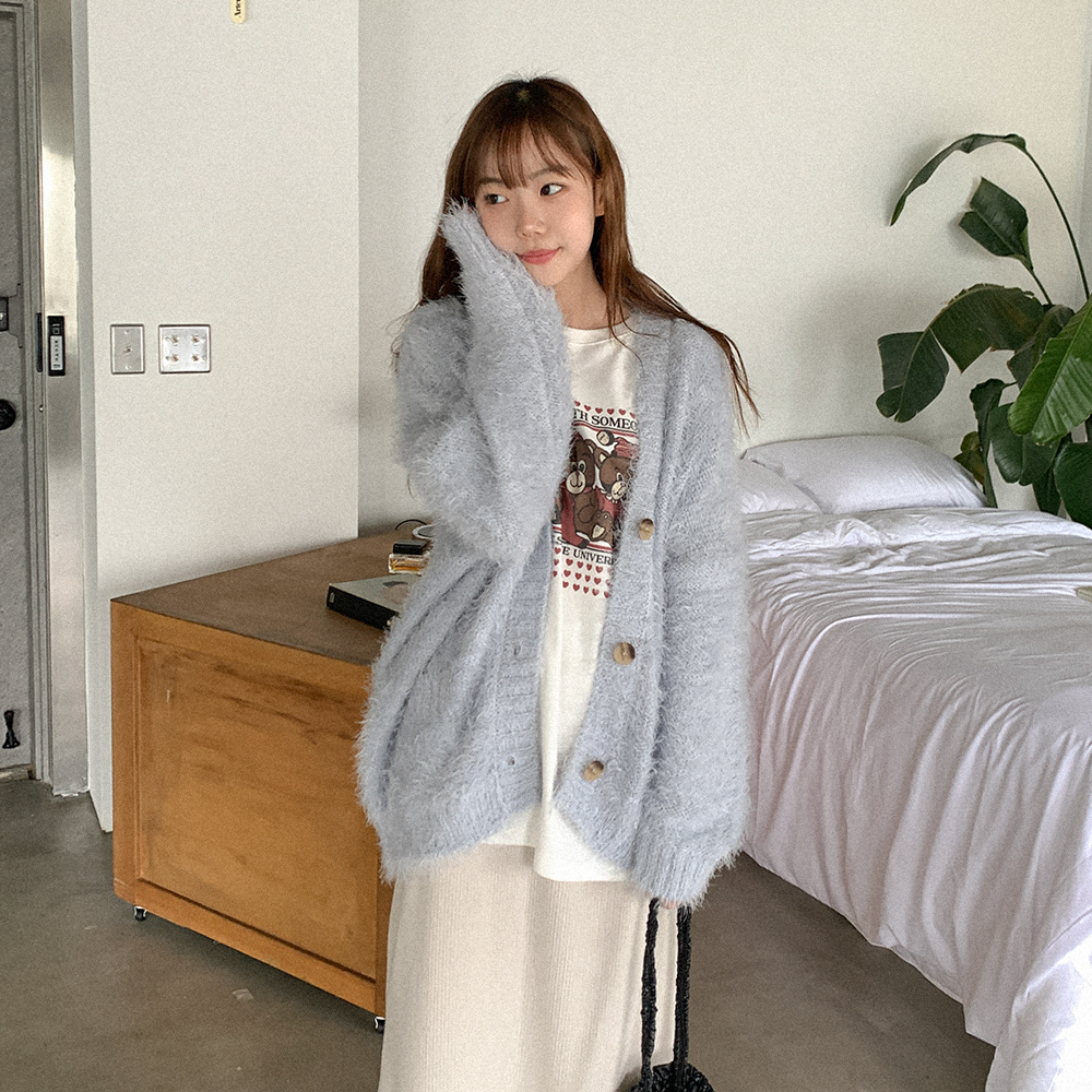 松葉テクスチャーオーバーカーディガン | ファッション通販