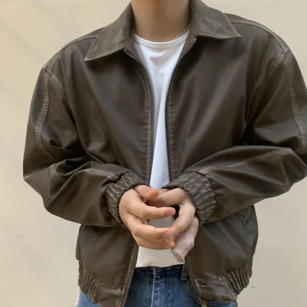 ジャケット・アウター Polysooem WASHED LEATHER WESTERN JACKET Polysooem WASHED LEATHER WESTERN JACKET