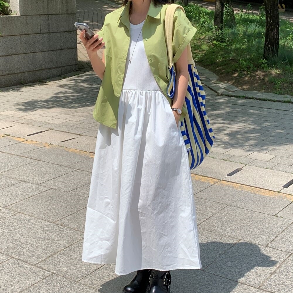 ノースリーブロングワンピース2color | ファッション通販サイト NUGU