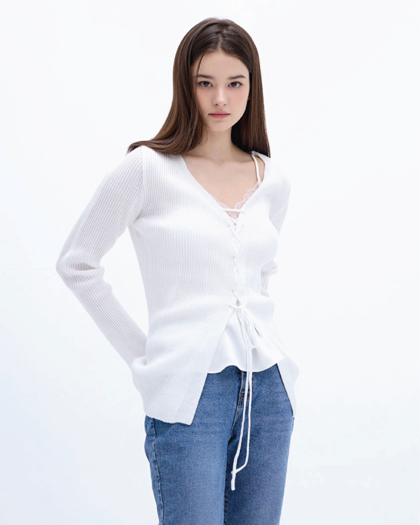 Demure eyelet knit