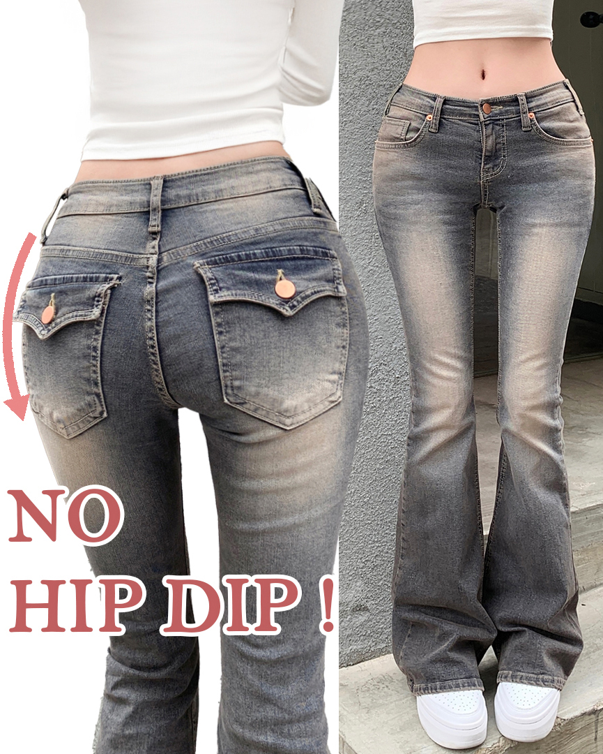 ウォッシュスパンローライズブーツカットデニムパンツ