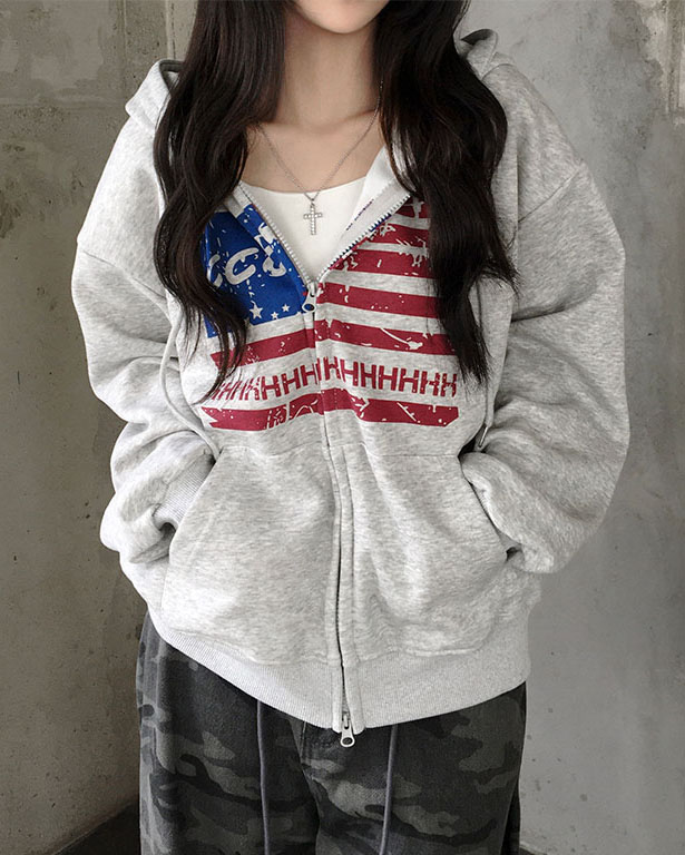 2WAYオーバーサイズUSAパーカー | ファッション通販サイト NUGU