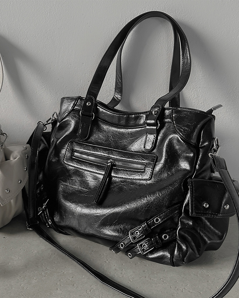 (2color)ベルト付きレザーバッグ