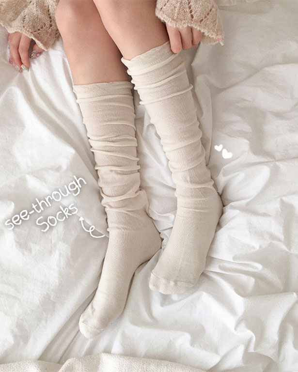 フリルシースルーニーソック