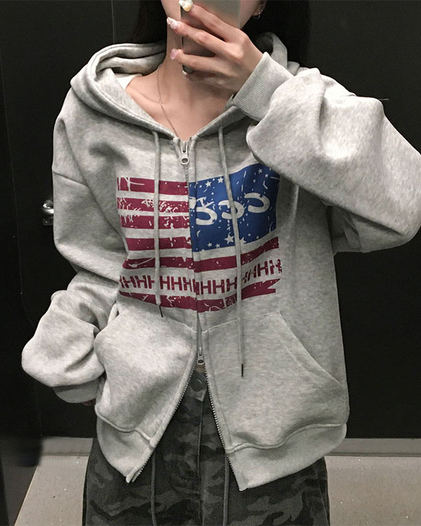 2WAYオーバーサイズUSAパーカー | ファッション通販サイト NUGU