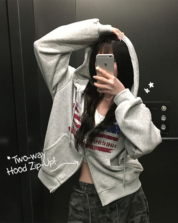 2WAYオーバーサイズUSAパーカー | ファッション通販サイト NUGU