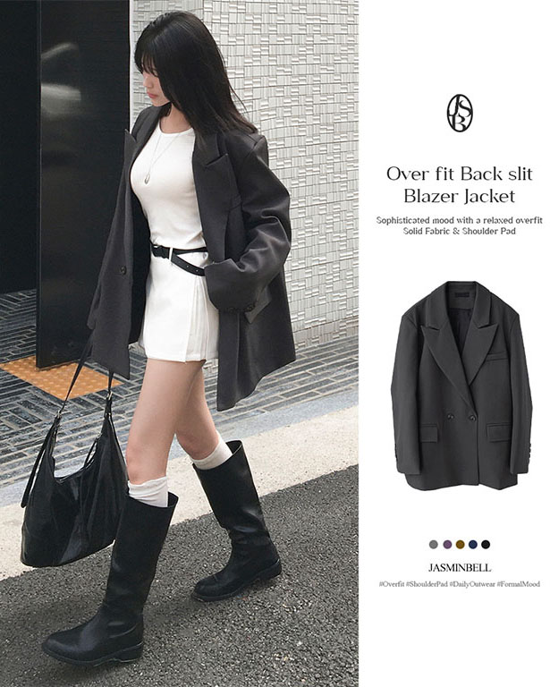 nugu限定]オーバーサイズバックスリットブレザージャケット