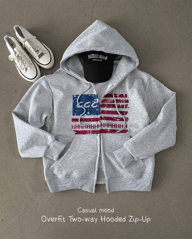 2WAYオーバーサイズUSAパーカー | ファッション通販サイト NUGU