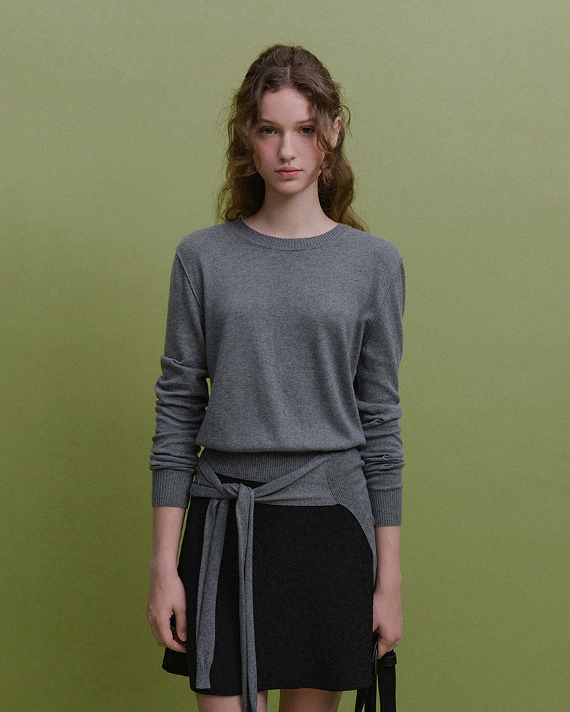 Bay Layered Knit Set (Melange Gray)
