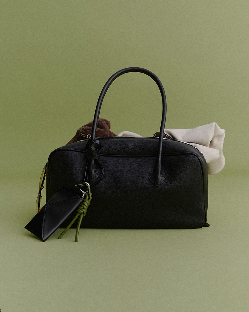 Iann Leather Tote Bag (Black)