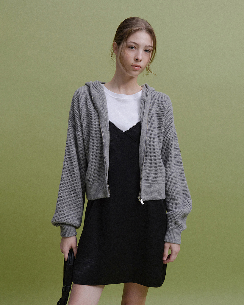 Roa Wool Hoodie Zip Up (Gray)