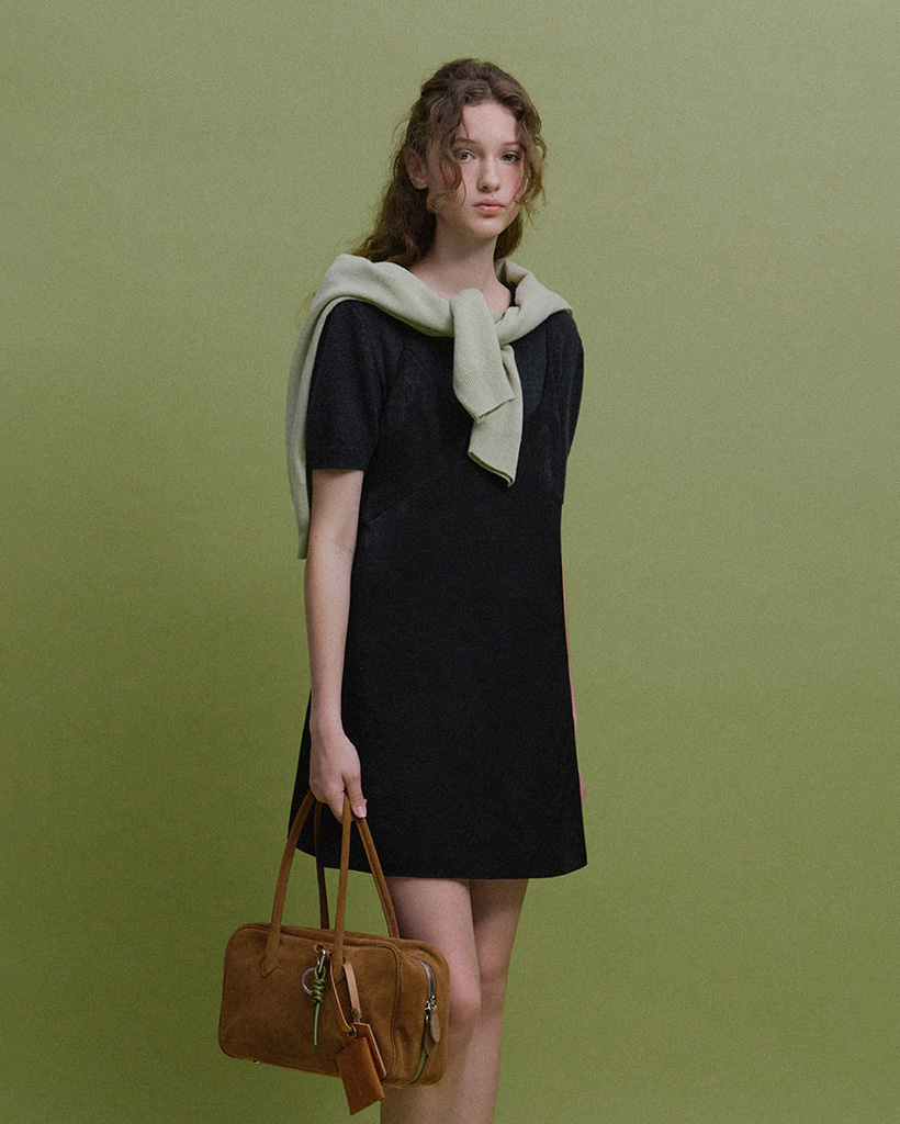 Solv Satin Mini Dress (Black)