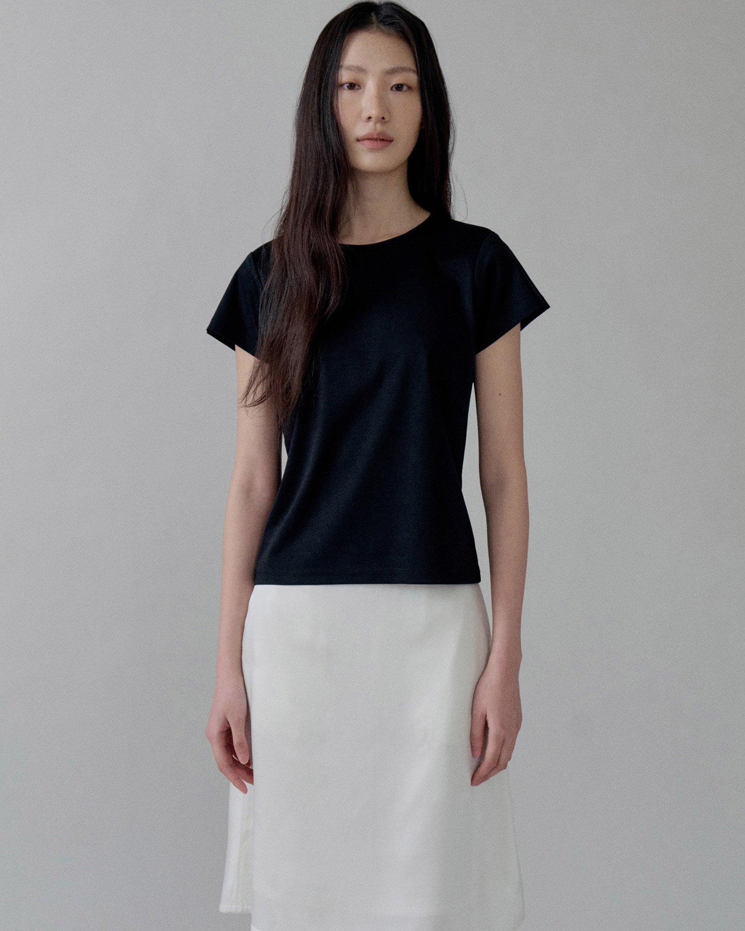 コー Viscose Satin A-Line Midi Skirt_IVORY | ファッション通販サイト NUGU