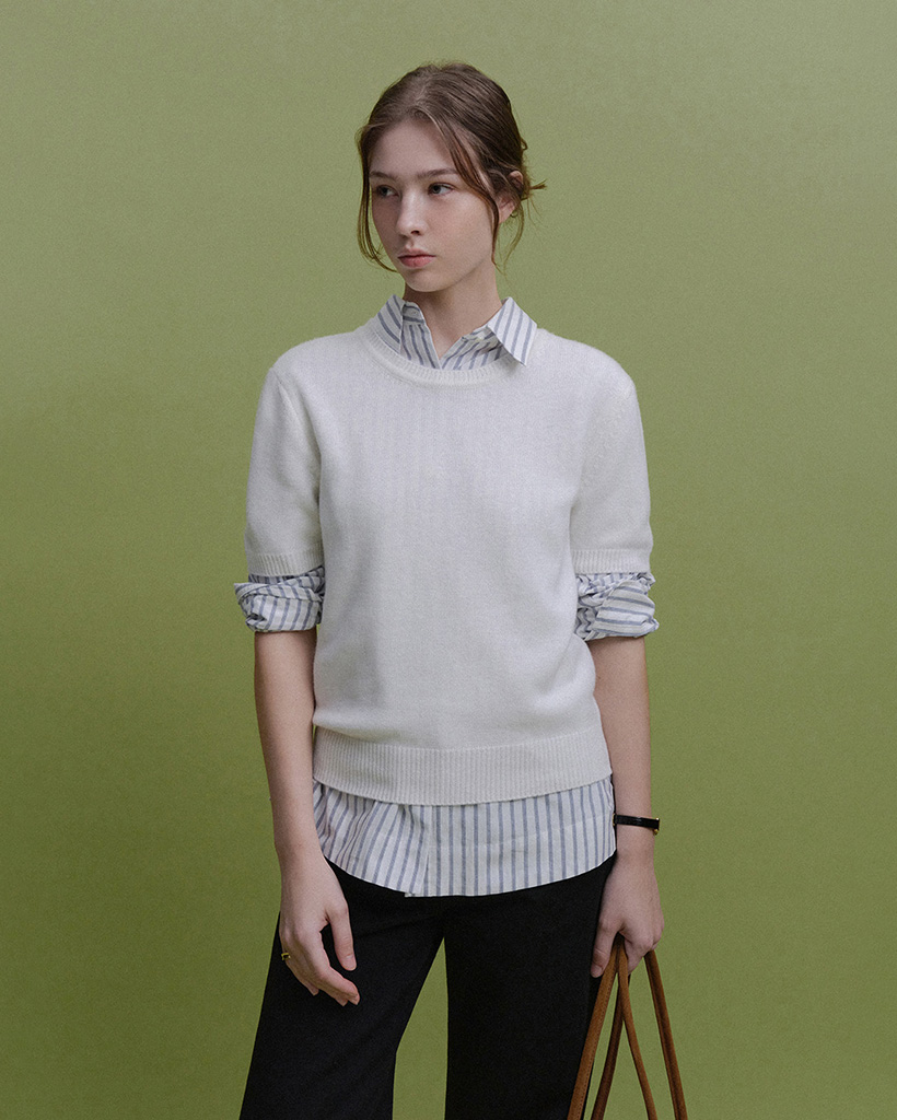 Roan Wool Half Sleeve Knit (Ivory)