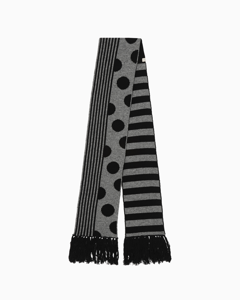 DOT STRIPE MUFFLER, CHARCOAL | ファッション通販サイト NUGU