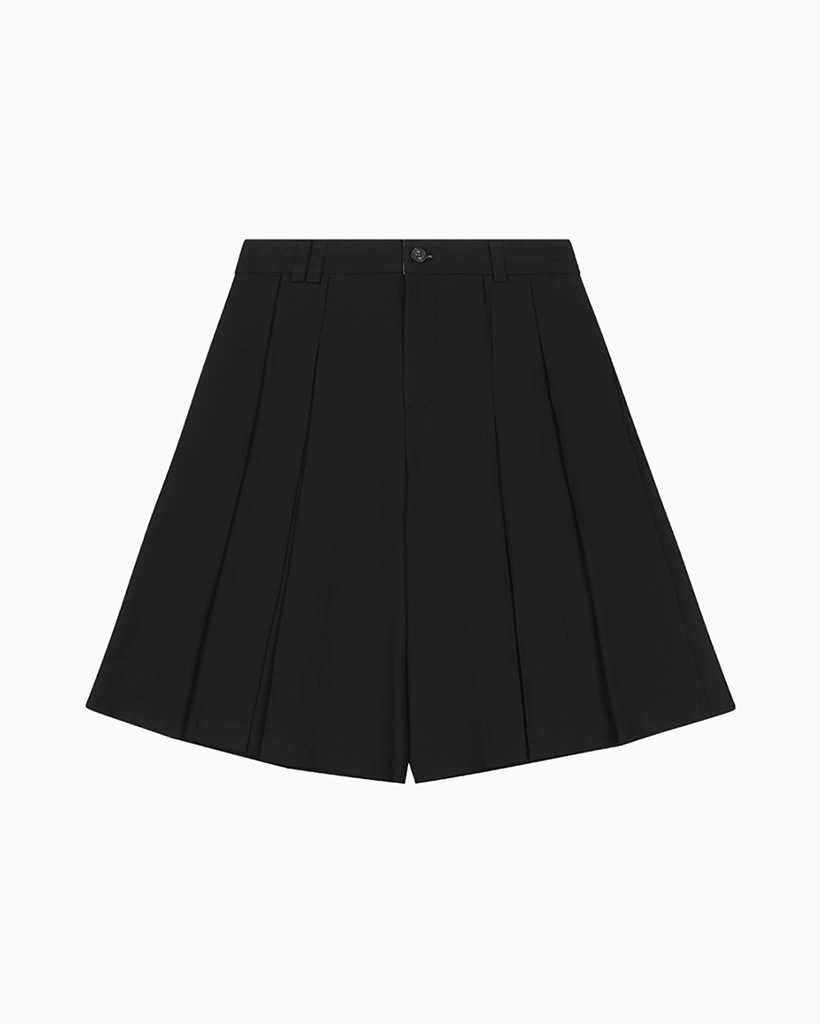 PLEATS SKIRT MIDI PANTS, BLACK | ファッション通販サイト NUGU