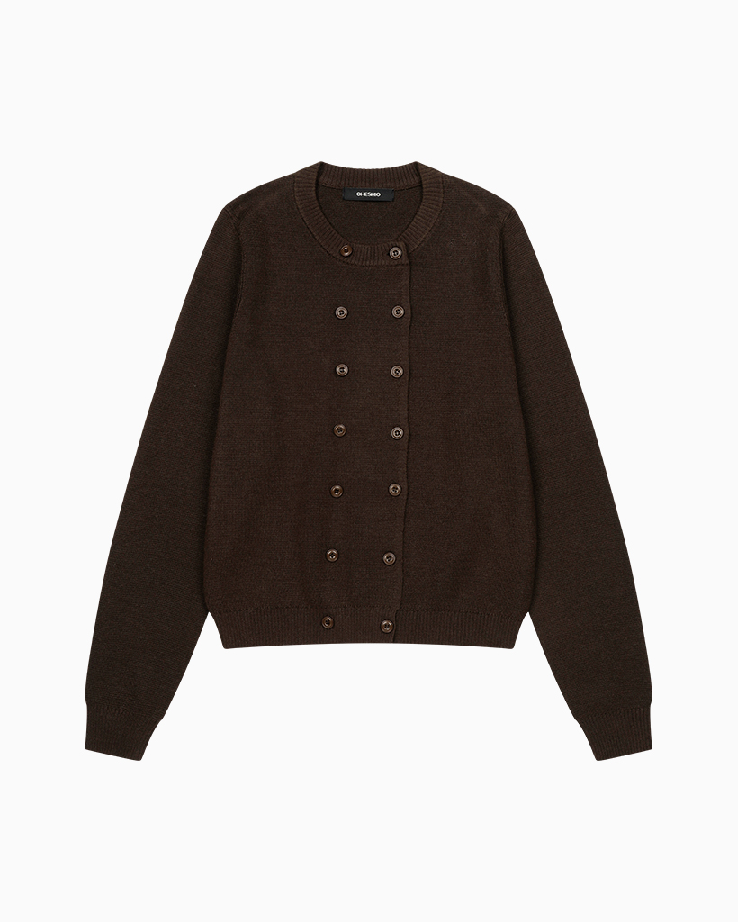 DOUBLE BUTTON CARDIGAN, BROWN | ファッション通販サイト NUGU