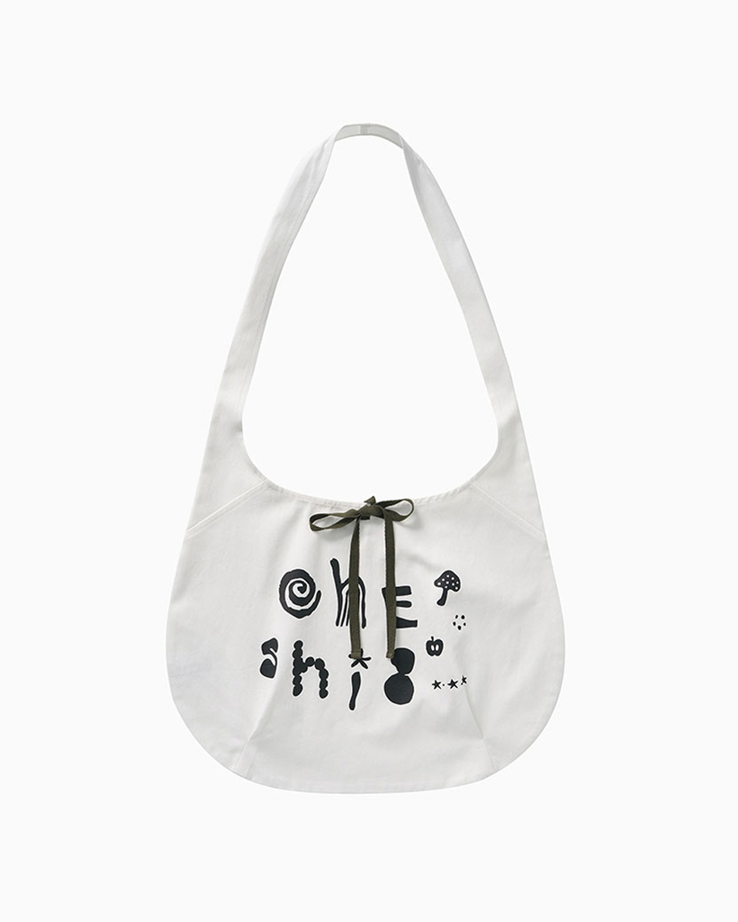 LIGHT COTTON HOBO BAG, WHITE