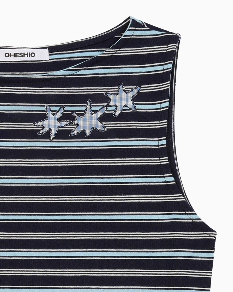 STAR BOAT NECK SLEEVELESS, NAVY | ファッション通販サイト NUGU