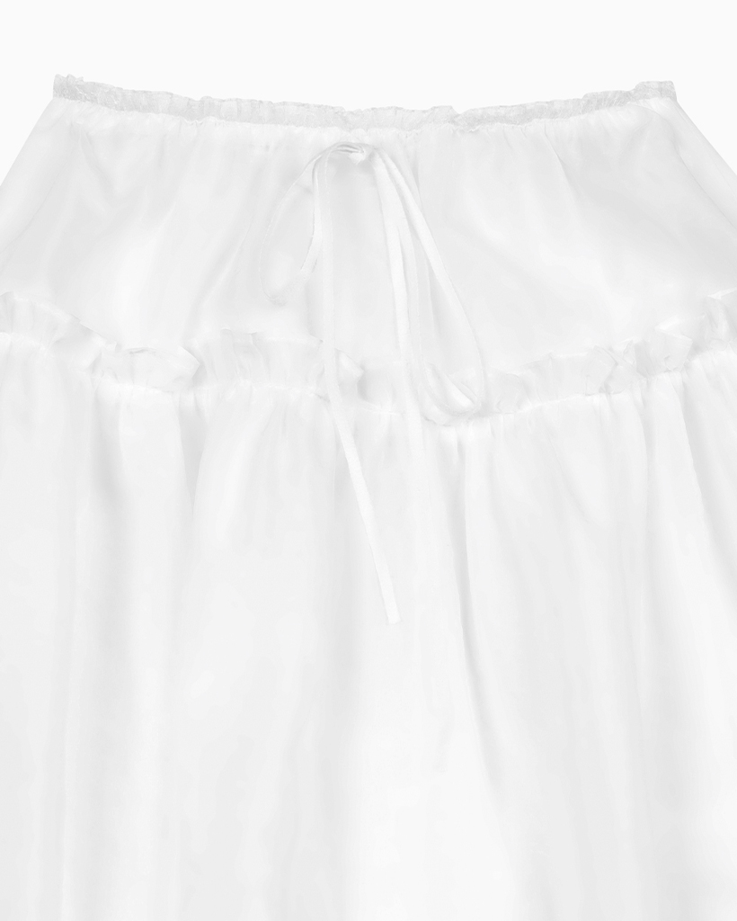 FRILL LAYERED SKIRT, WHITE | ファッション通販サイト NUGU