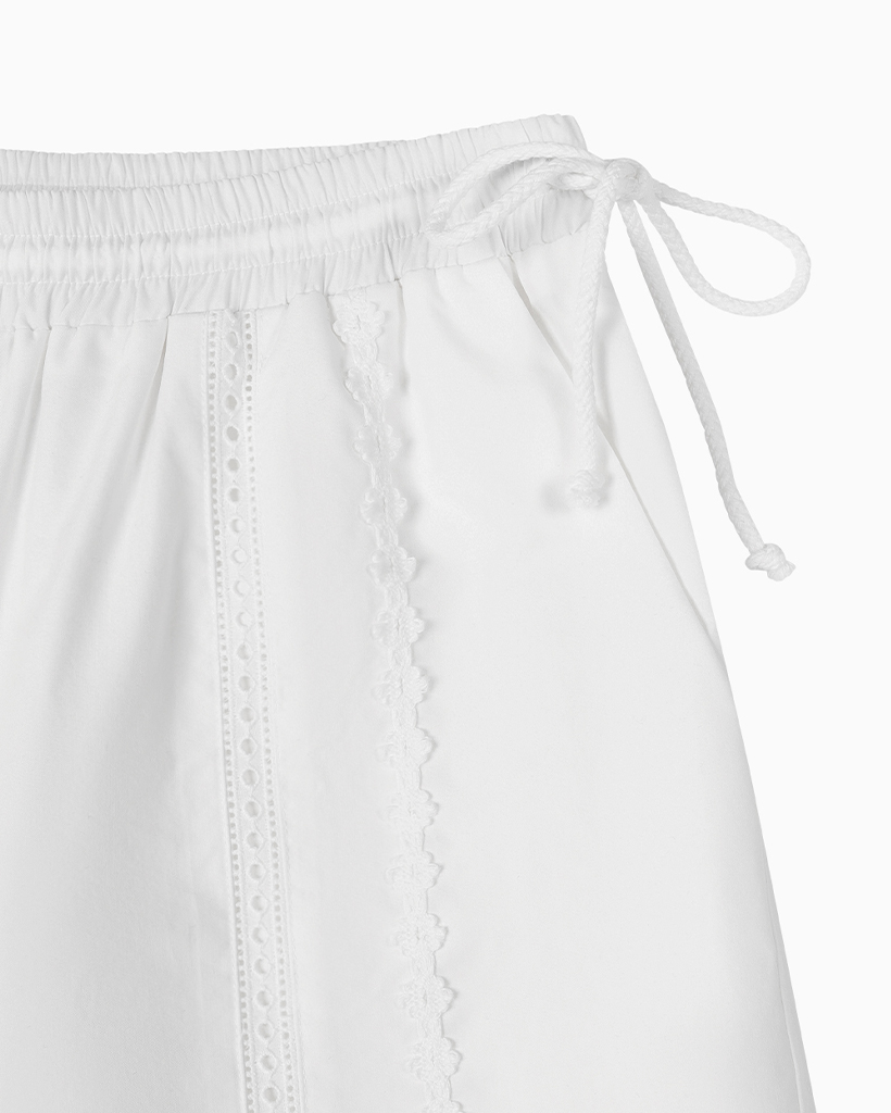 OHESHIO オヘシオ　FRILL WIDE PANTS ホワイト FRILL WIDE PANTS, WHITE | ファッション通販サイト NUGU