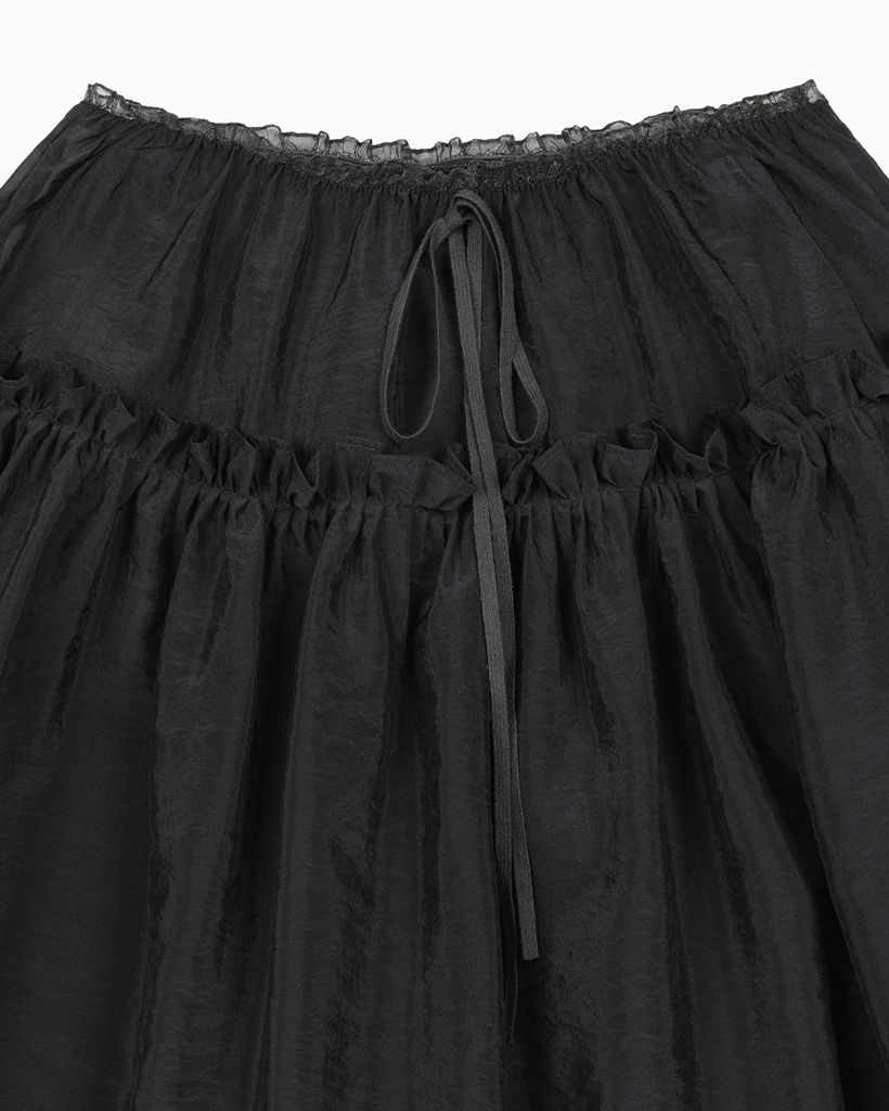 FRILL LAYERED SKIRT, CHARCOAL | ファッション通販サイト NUGU