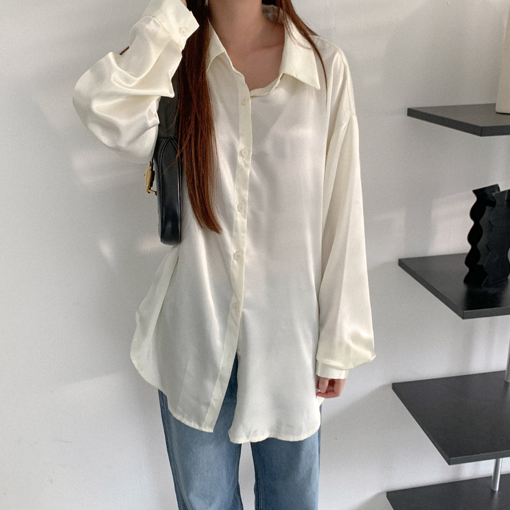 Pale Jute サテン生地 ブラウス セール】ヴィンテージサテンブラウス（シャツ/ブラウス）｜HER.（ハー