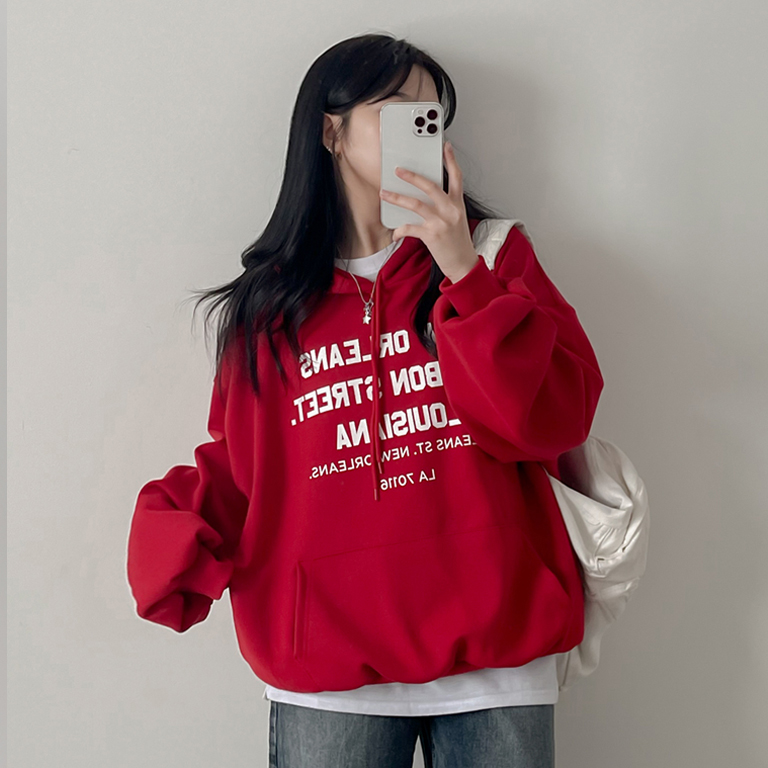 the red thread パーカー レタリングオーバーサイズフードパーカー | ファッション通販