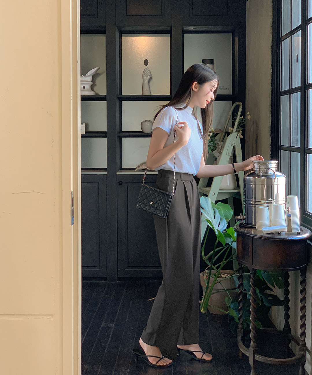 original/S-XL]タック入りセミワイドスラックス | ファッション通販