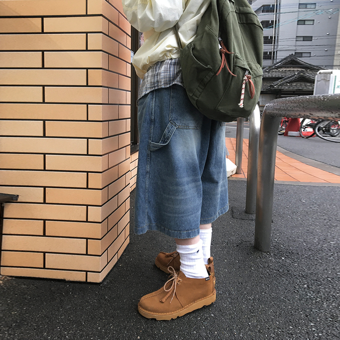 unisex)カーペンターバミューダデニムパンツ（2色/新色
