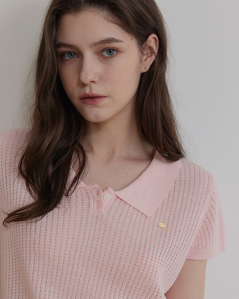 Beryl Punching Collar Knit (Short Sleeve)