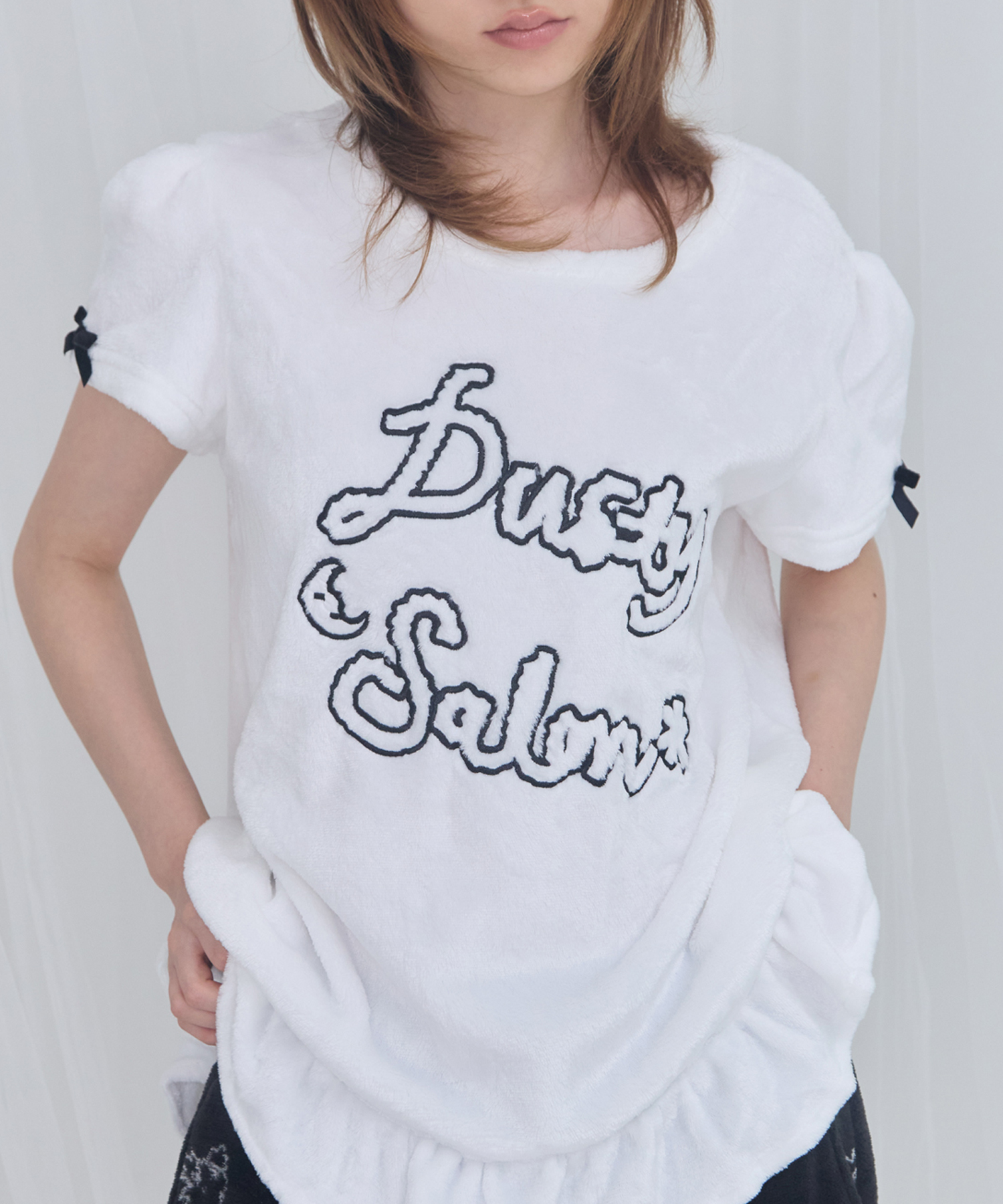 [FANCY X DUSTY] Zzz DUSTY SALON PAJAMA TOP (BLACK) F25NM1018