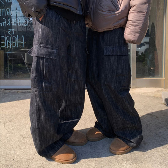 驚きの激安価格 UNISEX]サイドポケットカーゴデニムパンツ | ファッション通販 ウェア