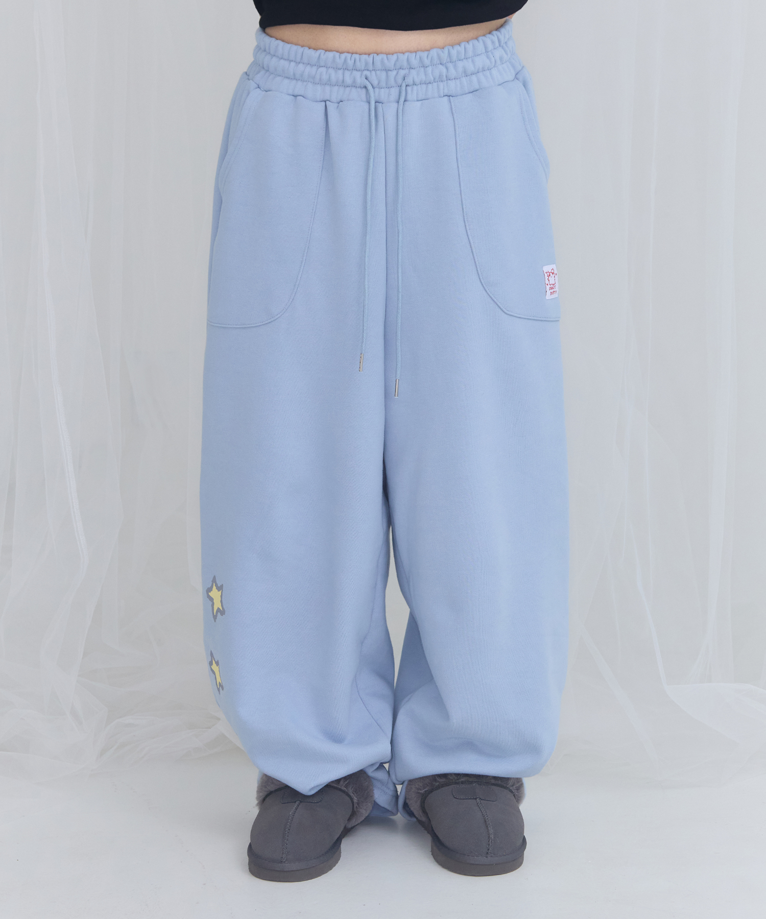 [FANCY X DUSTY] DEVIL & ANGEL PRINTED SWEATPANTS (SKY BLUE) F25NM1004