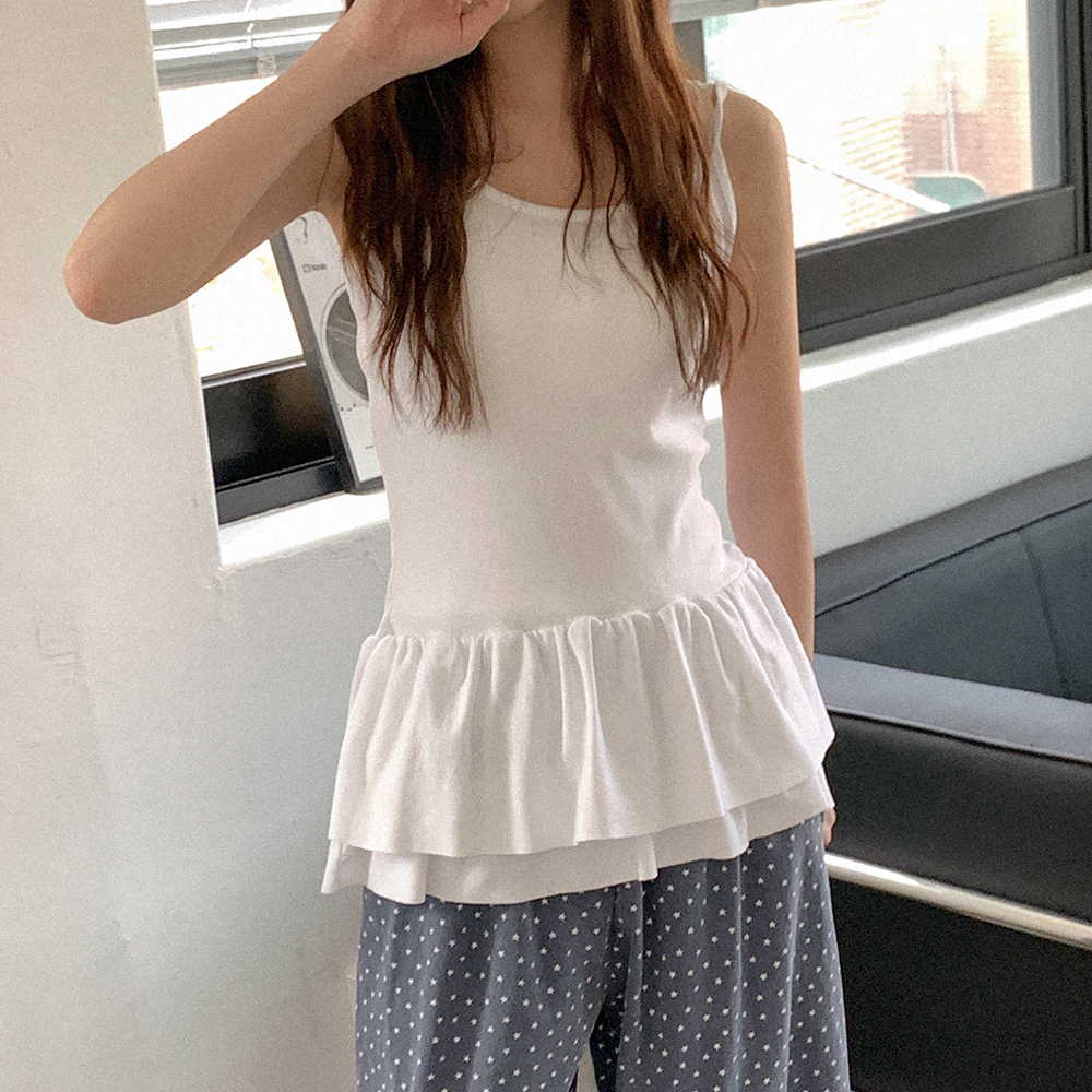 フリルレイヤードノースリーブ