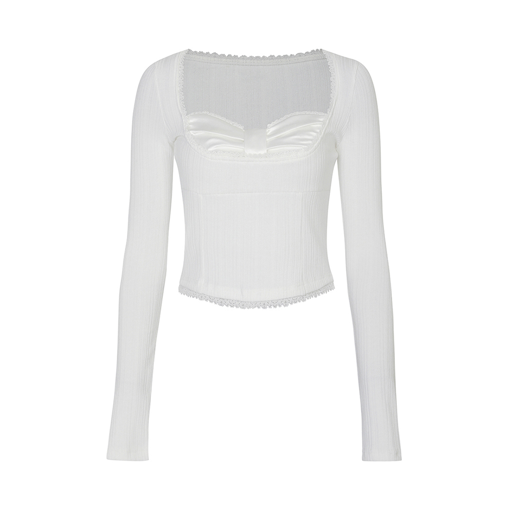 DAISY RIBBON TOP white
