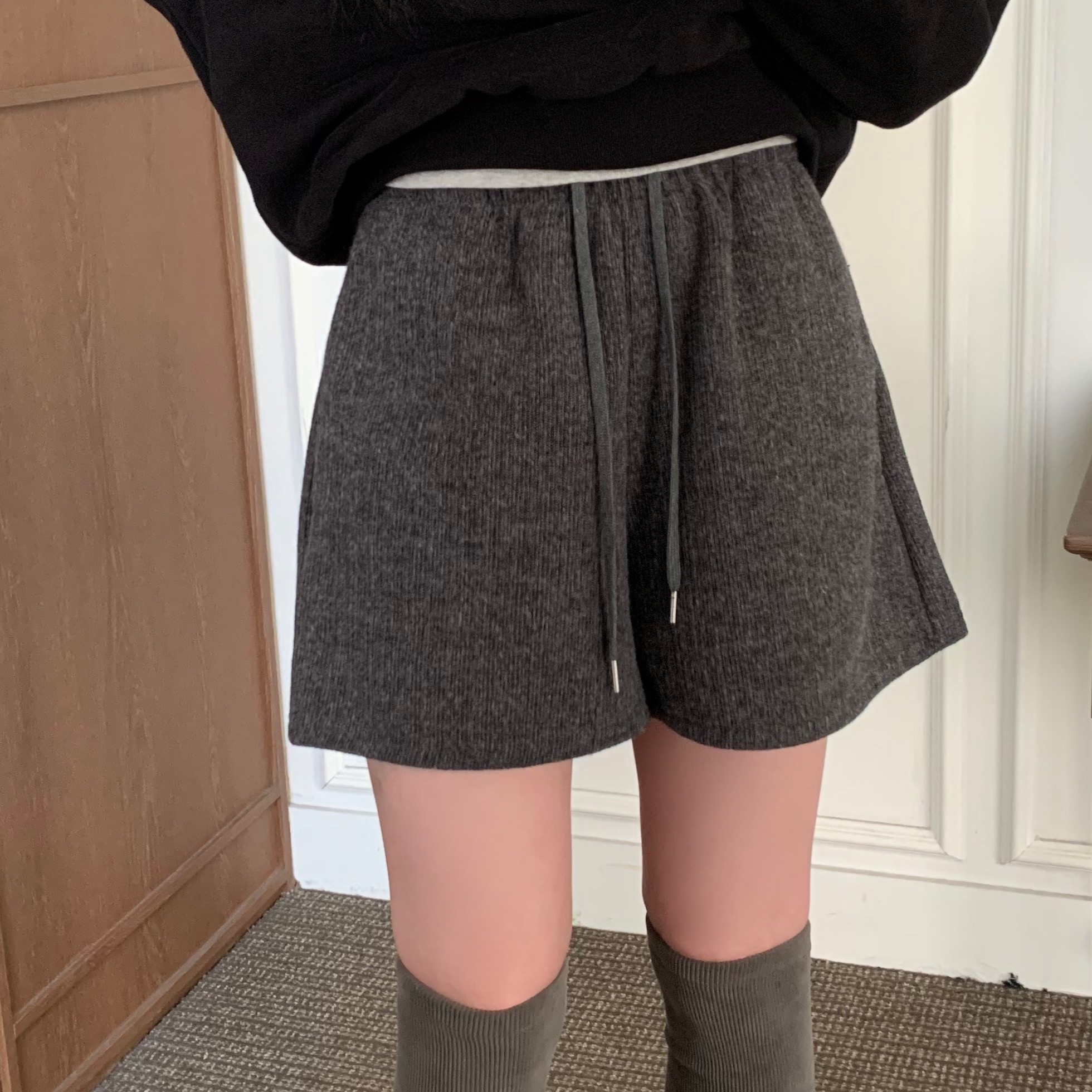 rokh  ジャカードニットミニショートパンツ ジェイダ GYDA GG PATTERNニット スカートライクショートパンツ