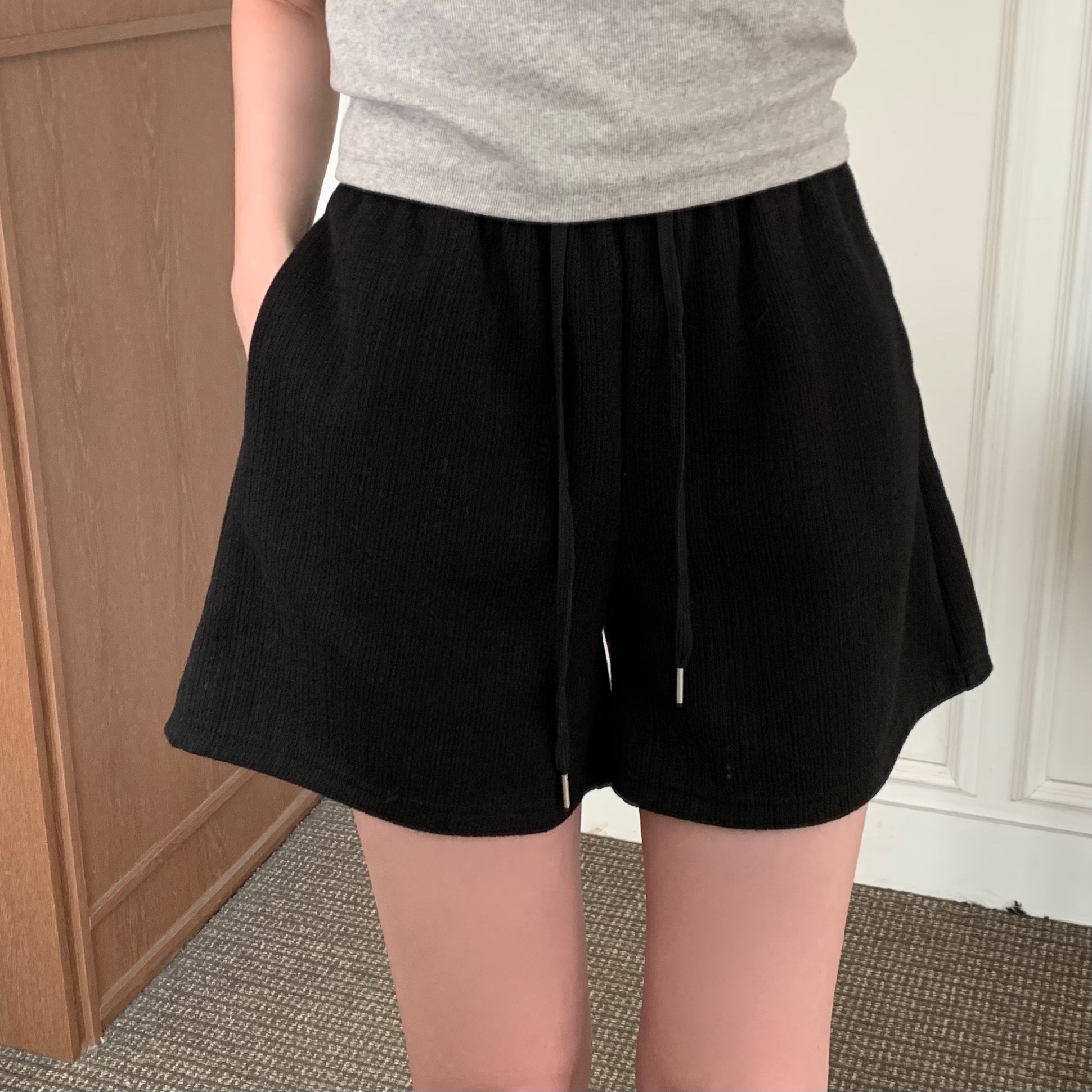 東福岡 ショートパンツ 黒 178gのイージーショートパンツ(46 BLACK2): THE TOKYO: MENS