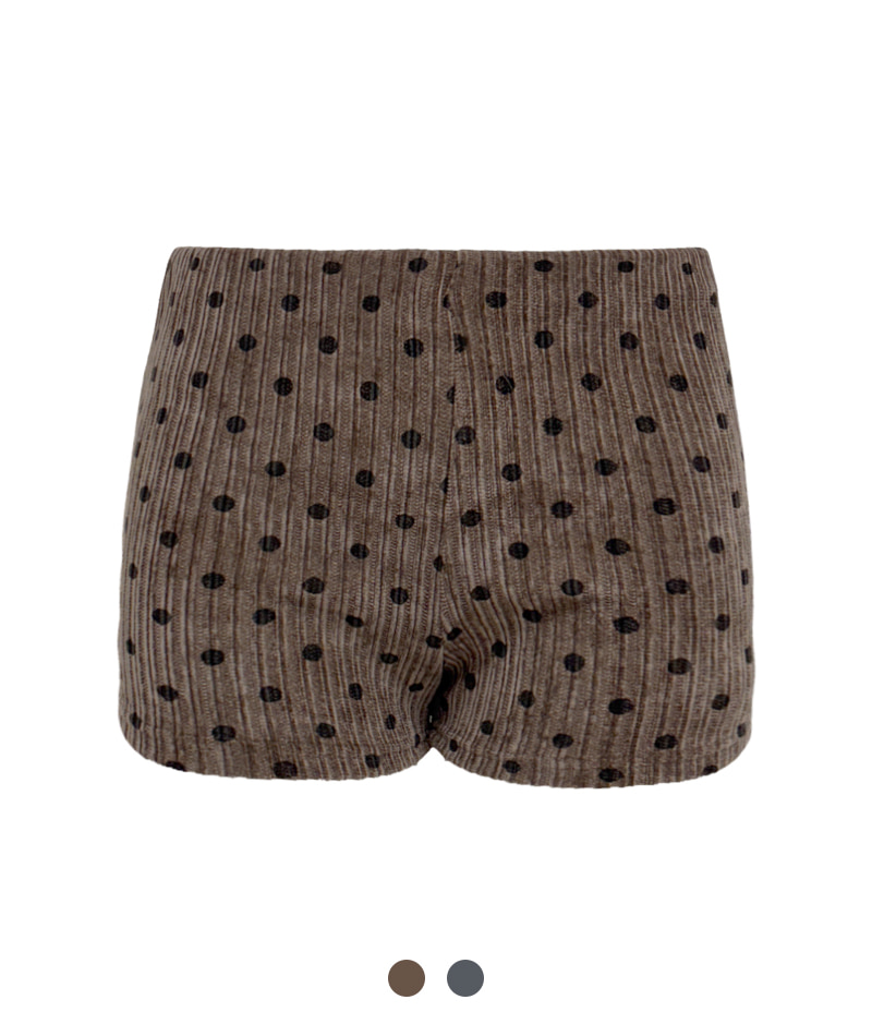 お色訂正　クレッシェントデュオ　オレンジと茶色のドット柄キュロットパンツ kiiwu0056_1.jpg